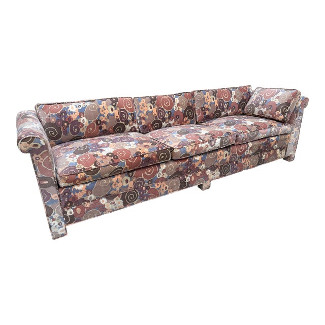 Custom Made 3 Seat Sofa With Original Jack Lenor Larson Samarkand Fabric C1970 For Sale