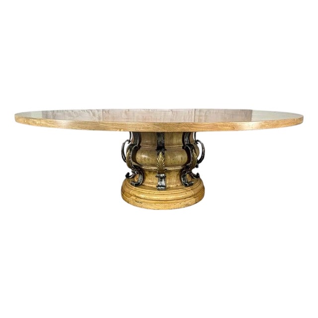 French Neoclassical Dining Table- Acanthus Pedestal For Sale