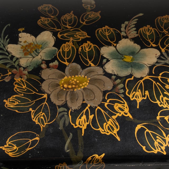 20th Century Chinese Black Lacquered Box with Brass Mounts For Sale - Image 4 of 15