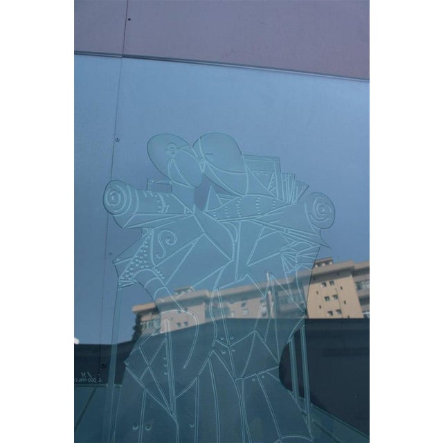 Engraved Glass Slab by Ettore & Andromaca Giorgio for Chirico For Sale - Image 12 of 18