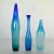 Set of three blue vases by Floris Meydam and Siem van de Marel is the designer at Leerdam glass works, The Netherlands....