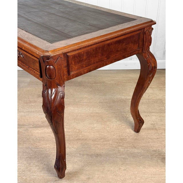 Antique Georgian Walnut Leather Top Library Office Writing Desk For Sale - Image 13 of 15