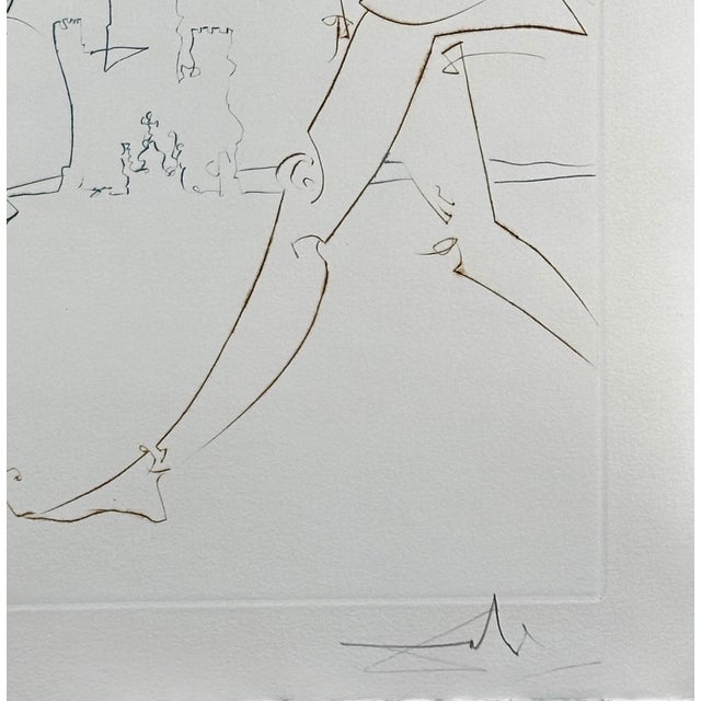Surrealism 1970s Dali La Quete Du Graal the Pass of Gadalore Etching Hand Signed Numb Surreal Art For Sale - Image 3 of 4