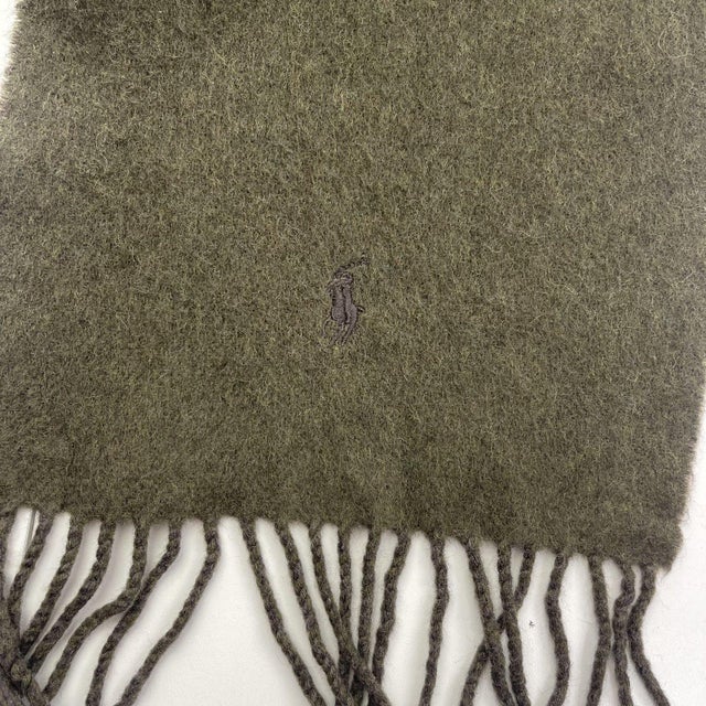 Late 20th Century Polo Ralph Lauren Grey & Green Wool Blend Scarf For Sale - Image 6 of 9