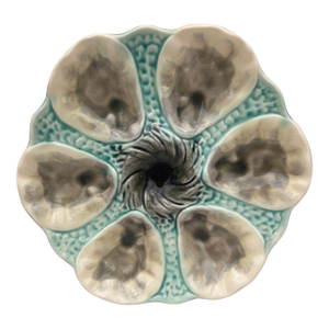 French Majolica Oyster Plate Orchies, Circa 1910