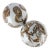 Large Vintage Chinoiserie Porcelain Carpet Balls Brown White Floral Birds Fruit For Sale