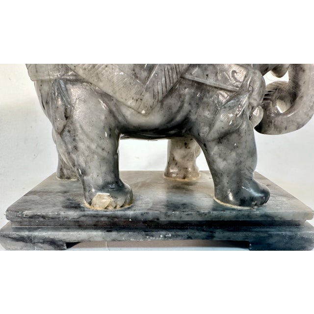 Stone Carved Soapstone Elephant, Circa 1980 For Sale - Image 7 of 9