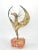 Brutalist mid century metal phoenix sculpture in the manner of Curtis Jere. Raw shape of the phoenix teeters on a lava...