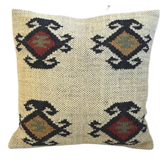 Beautiful Southwestern Handwoven Kilim Feather/Down Pillow For Sale In Los Angeles - Image 6 of 6