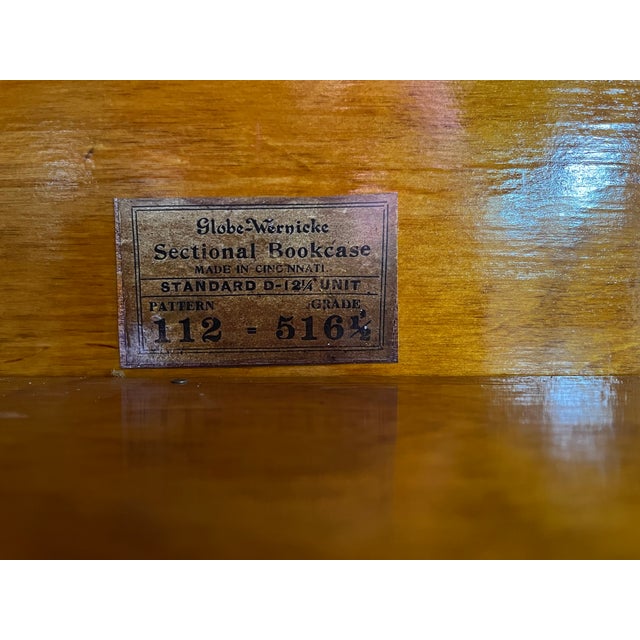 Wood Matched Pair of Three Unit Globe Wernicke Solid Mahogany Bookcases For Sale - Image 7 of 11