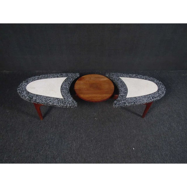 Marble and Walnut Coffee Table in the Style of Adrian Pearsall For Sale - Image 11 of 11