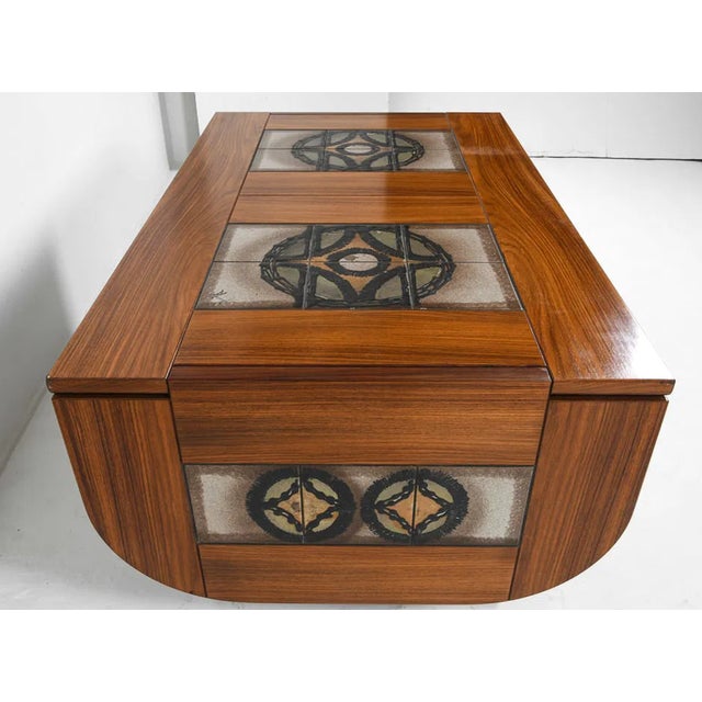 Mid-Century Modern Poul H. Poulsen Gangsø Møbler Danish Tile-Top Dining Table in Teak, Signed For Sale - Image 3 of 6