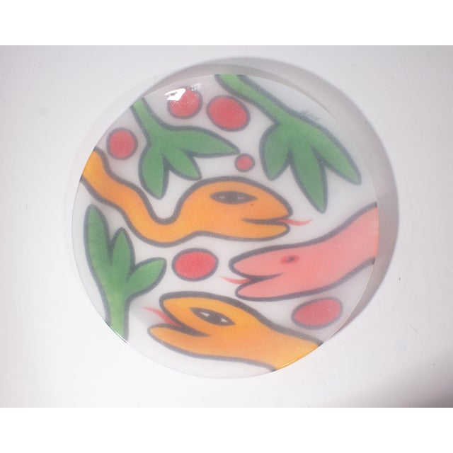 Contemporary Kosta Boda Glass Snake Plate by Ulrican Hydman Vallien For Sale - Image 3 of 6