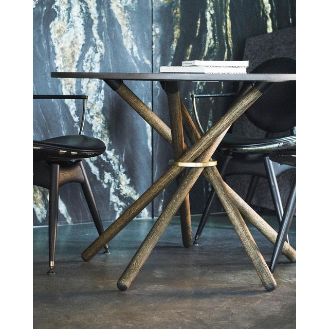 Hector Concrete Top and Dark Oak Legs Dining Table 105 by Eberhart Furniture For Sale - Image 13 of 15