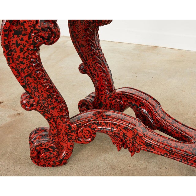 Grand Rococo Style Mahogany Console Table Speckled by Ira Yeager For Sale - Image 9 of 13