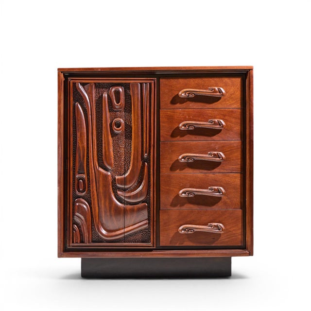Witco Style Pulaski Oceanic Mid Century Highboy Armoire This armoire measures: 48 wide x 19 deep x 52.5 inches high...