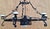 Rustic Vintage Chandelier in Black Wrought Iron with Wax Candle Holders and Electric Light Bulb, 1970s For Sale - Image 3 of 9