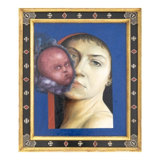 Robert Dandarov "Madonna" Oil on Canvas, 1987 For Sale