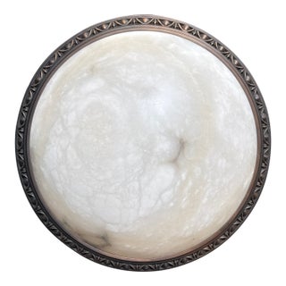 Boyd Lighting Alabaster Dome Pendant, Vintage For Sale