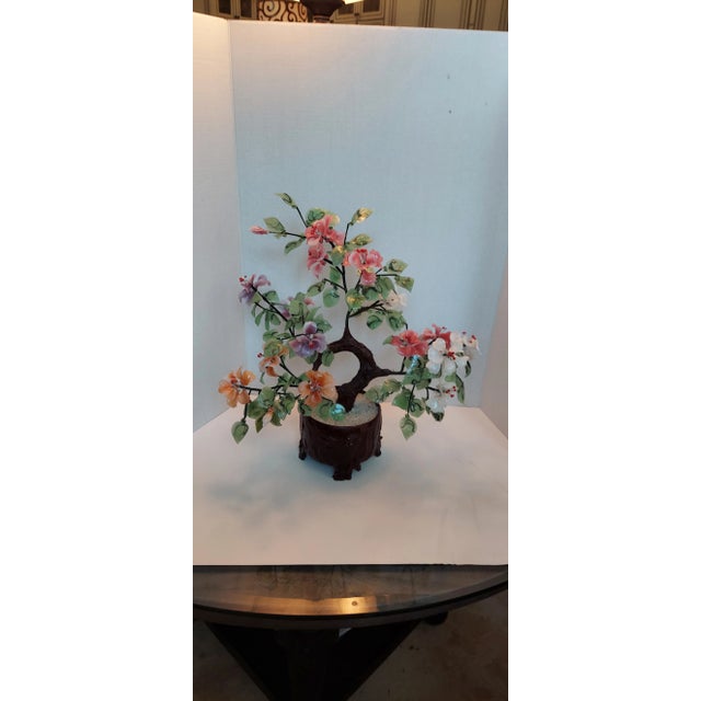 1960s Large Mid Century Glass Jade Bonzai Tree For Sale In Miami - Image 6 of 9