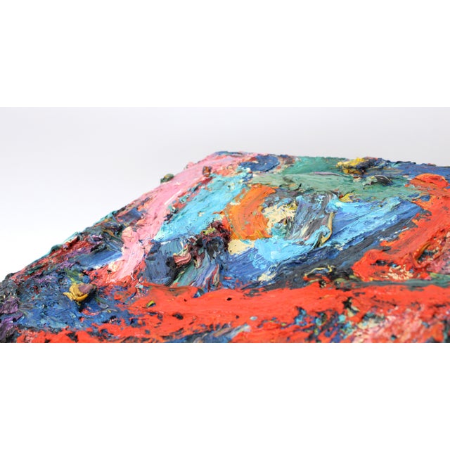 2010s Heavy Impasto Modernist Colorful Oil Painting For Sale - Image 5 of 6