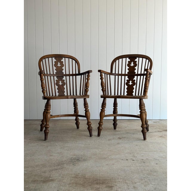 Vintage Conant Ball Oak Windsor Dining Chairs, Set of Six For Sale - Image 11 of 17