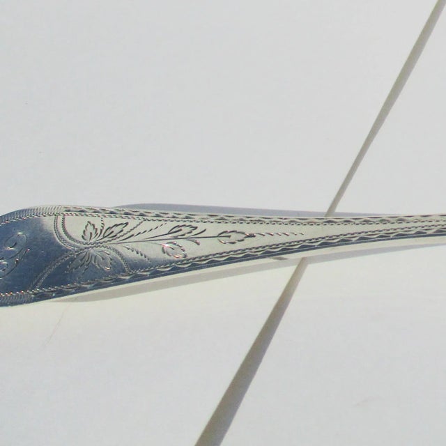 1950s Danish Sterling Silver Serving Spoon For Sale - Image 4 of 6