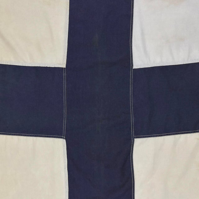 Large Vintage Cotton Nautical Signal Flag For Sale - Image 4 of 5