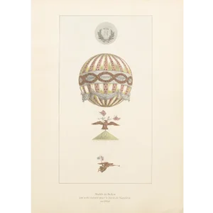 1956 "Model of the Balloon Which Was Executed for the Coronation of Napoleon in 1804", Large Offset Lithograph