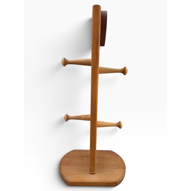 Folk Art Vintage Gerald E. Henn Workshops Wooden Mug Holder With Heart For Sale - Image 3 of 5