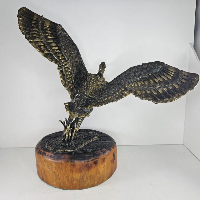 1970s Bronze Mallard Duck Sculpture by James H. Scorse Wooden Base Plaque MCM For Sale - Image 12 of 12