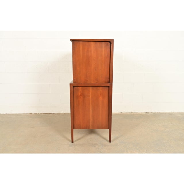 John Van Koert for Drexel Counterpoint Mid-Century Modern Sculpted Walnut Highboy Dresser, 1950s For Sale - Image 15 of 18