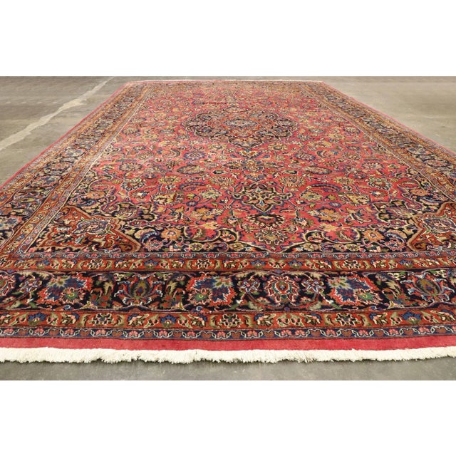 Textile Large Vintage Persian Mashhad Rug, 09'06 X 16'00 For Sale - Image 7 of 9