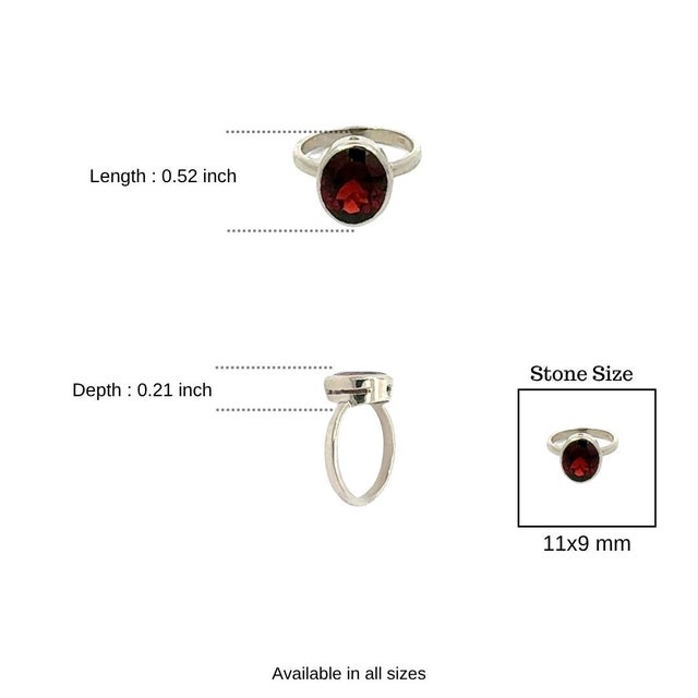 Red Stunning 4.55 Carat January Birthstone Solitaire Sterling Silver Ring - Size 7 For Sale - Image 8 of 11