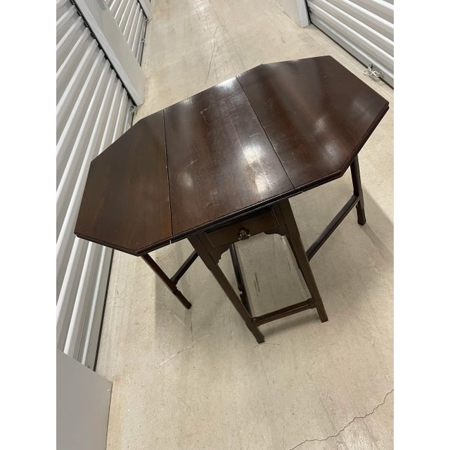 1980s Ethan Allen Drop-Leaf Table For Sale - Image 5 of 5
