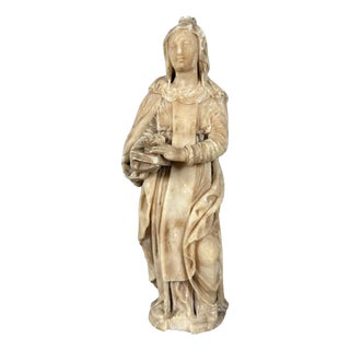 16th Century Flanders Saint Anne in Alabaster Sculpture, 1500 For Sale