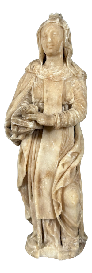 16th Century Flanders Saint Anne in Alabaster Sculpture, 1500