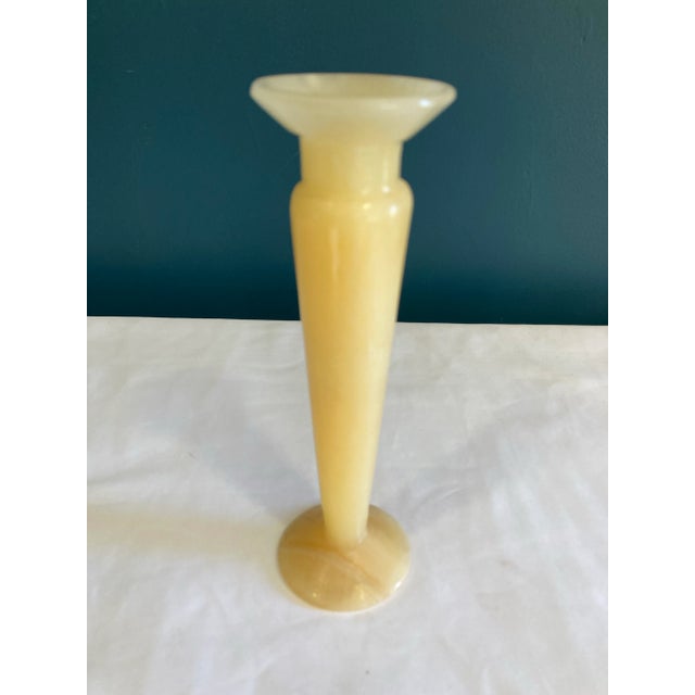 Italian Italian Carved Alabaster Bud Vase For Sale - Image 3 of 7