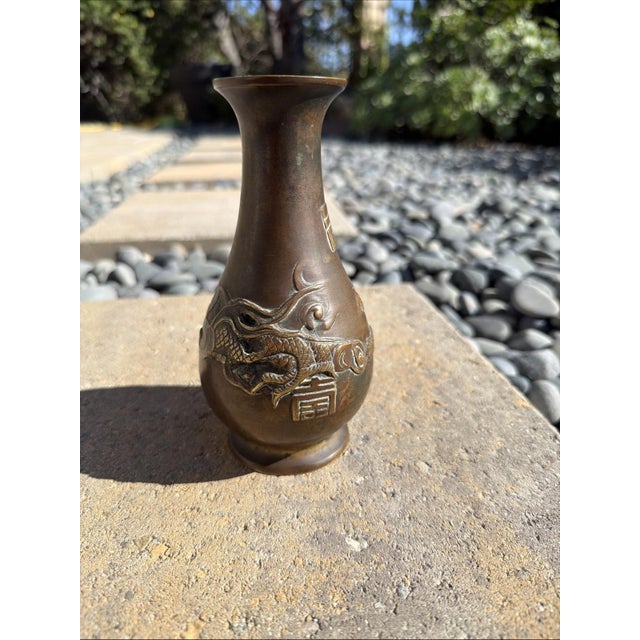 Japanese Antique Japanese Bronze Dragon Vase, Meiji–Taishō Period, Signed Base, c.1900 For Sale - Image 3 of 12