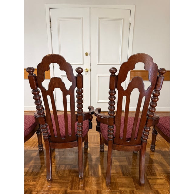 Gothic French Renaissance Style Oak Dining Chairs, (circa 1880-1900). For Sale - Image 3 of 17