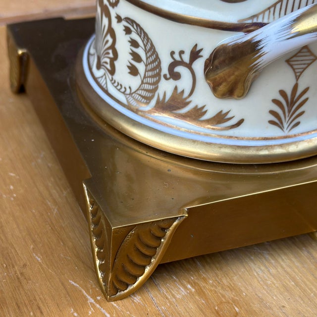 Vintage Chelsea House Hand Painted Ceramic & Brass Table Lamp For Sale - Image 10 of 12