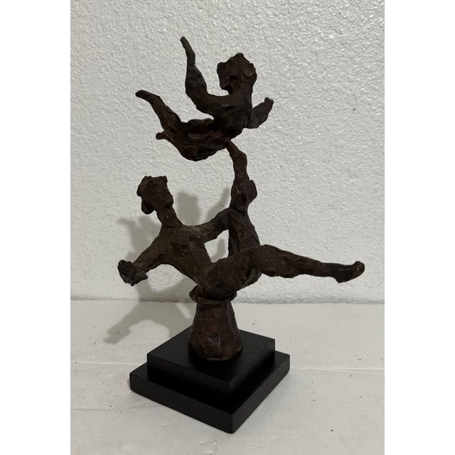Chaim Gross, Chaim Gross Mid Century Mod Bronze Sculpture Balancing WPA Artist Mom and Child, 1969 For Sale - Image 13 of 17