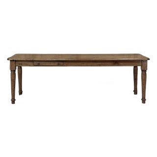 Antique English Rustic Pine Farm Table ~ Dining Table With Drawer For Sale