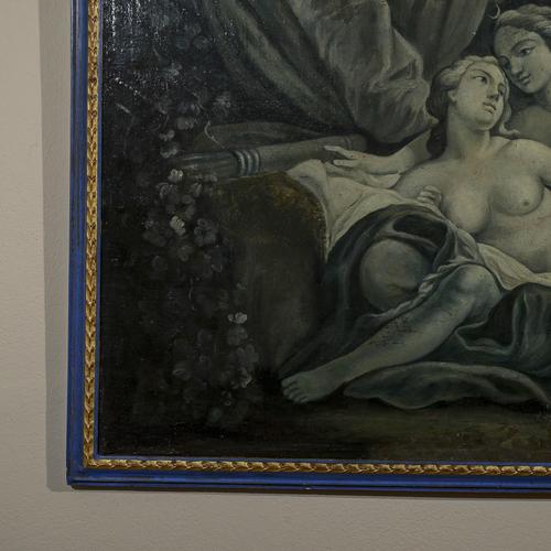 Textile Love Scene, Oil on Canvas, Framed For Sale - Image 7 of 9