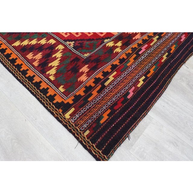 Vintage Handwoven Sofreh Kilim, 1920s For Sale - Image 6 of 12