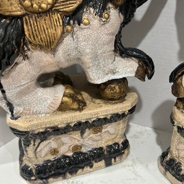 Ceramic 1980s Foo Dog Statues For Sale - Image 7 of 12