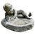 Gray Garden Bird Bath with Small Child Feeding the Birds, 1950 For Sale - Image 8 of 8