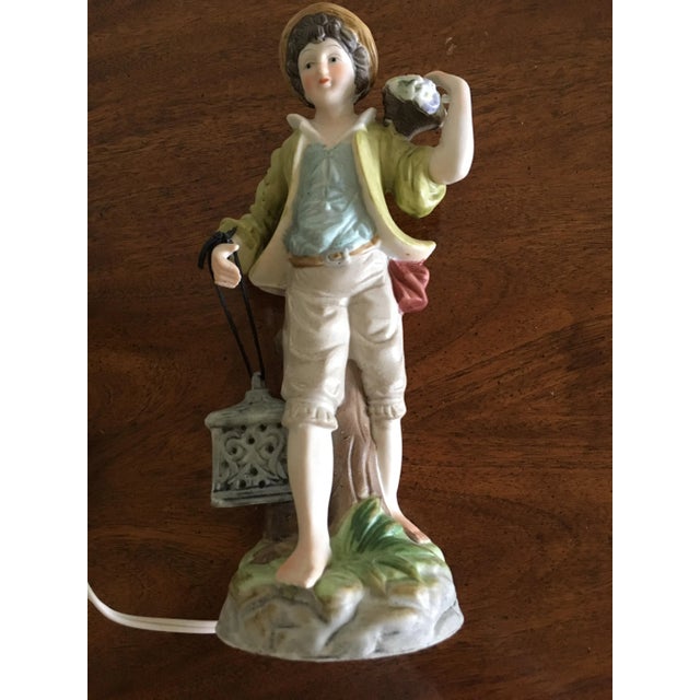 Vintage Boy Holding Light Lantern Figurine For Sale In Washington DC - Image 6 of 11
