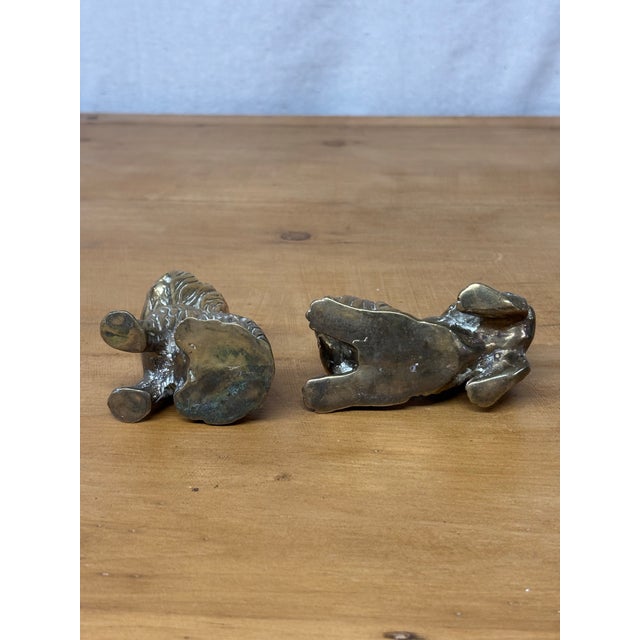Mid 20th Century Vintage English Brass Dogs - a Pair For Sale - Image 5 of 6