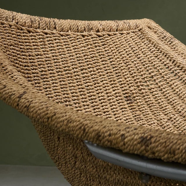 Tubular Cantilever Lounge Chair with Sisal Webbing, Netherlands For Sale - Image 9 of 12